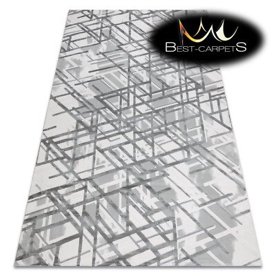 TOLLE Exklusive ACRYL TEPPICHE ''VALE'' Linien Raumlich 3D GRAU Beste Qualität