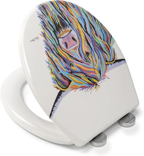 Croydex Toilet Seat Angus McCoo Flexi Fix Soft Close & Adjustable White - Picture 8 of 11