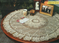 PINEAPPLE SWIRL DOILY TABLE TOPPER 46" HOME DECOR CROCHET PATTERN INSTRUCTIONS