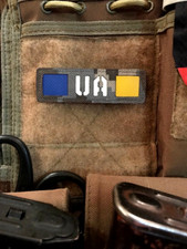 Parche táctico militar bandera ejército Ucrania "bandera Ucrania UA" corte láser mm14/gl