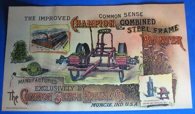 Antique Common Sense Engine Co. Muncie Indiana Steel Frame Planter ...