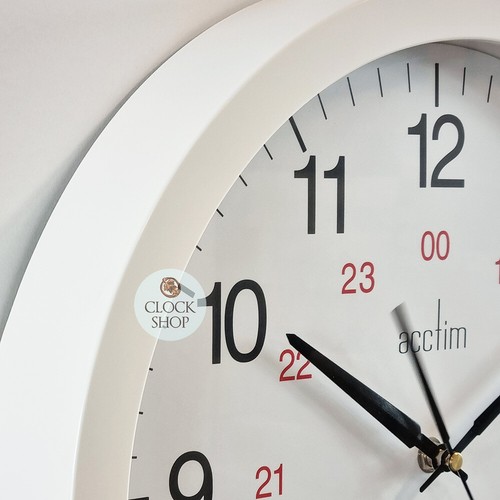 35.5cm Metro 24hr White Wall Clock By ACCTIM - Picture 4 of 5