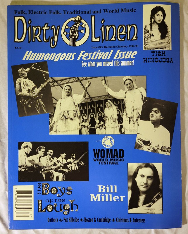 Dirty Linen folk & world music mag #43 Dec '92 WOMAD/Boys of Lough/Bill Miller/+