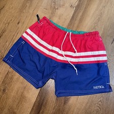 Vtg Nautica Shorts Swim Trunks Mens XL 90s Yacht Week Nautical Flag Cotton