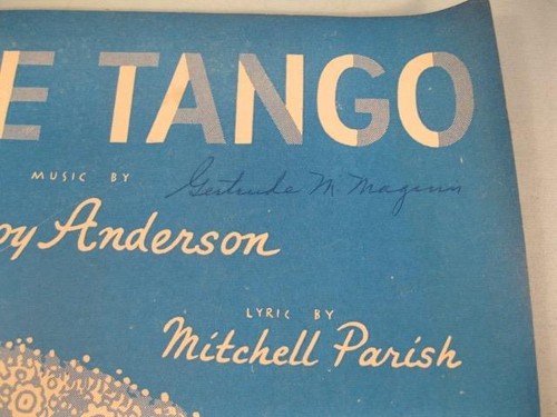 Blue Tango Sheet Music Vintage 1952 For Voice Piano Ukulele Leroy Anderson (O) - Picture 2 of 4