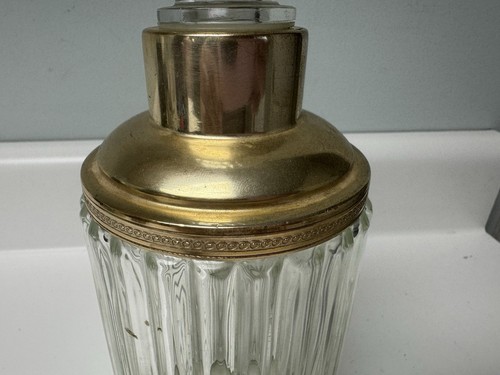 Vintage Crystal Decanter W/Gold & Silver Toned Metal, Made In Italy - Picture 4 of 9