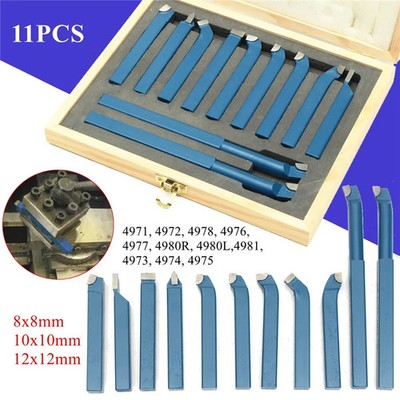 11Pcs P30 Carbide Lathe Tool Set 8/10/12mm Turning Boring Thread Bits Metal Cut