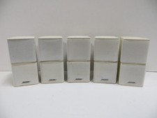 set of 5 Bose Double Cube Jewel white Speakers only work great