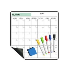 Monthly Magnetic Calendar for Refrigerator 8" x 8" Dry Erase Fridge Calendar