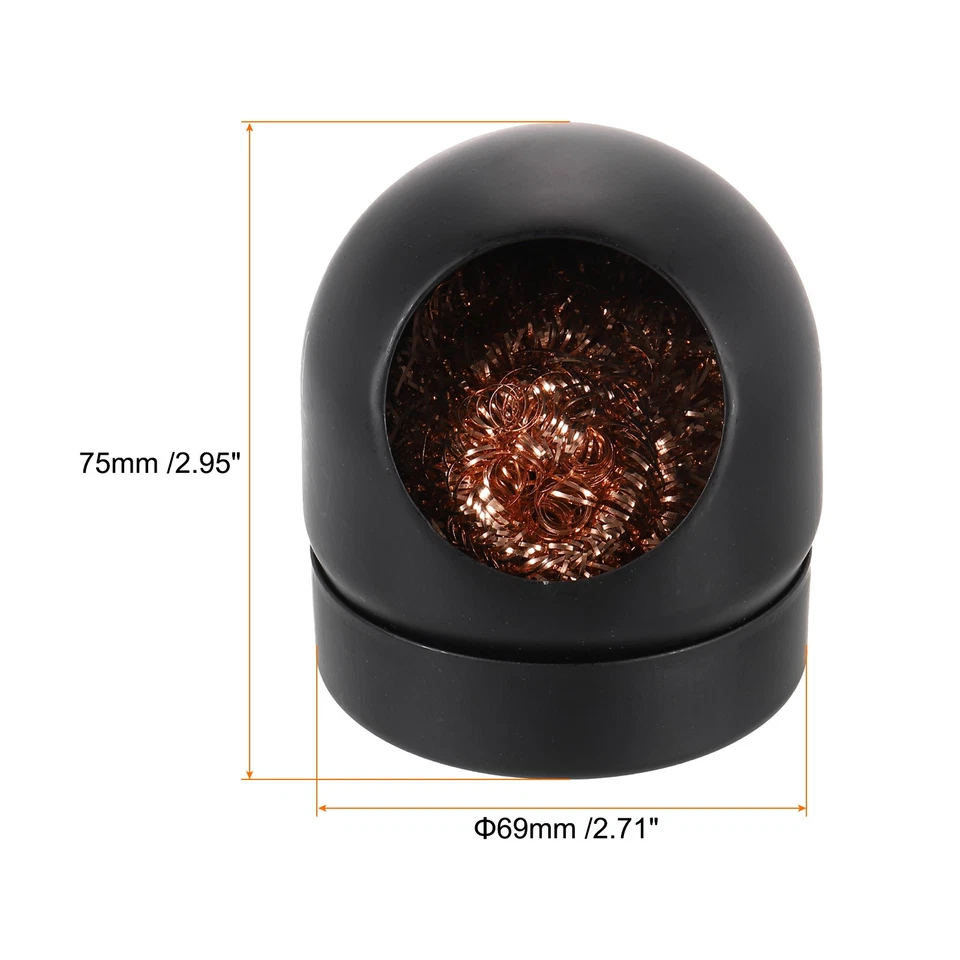 Soldering Tip Iron Cleaner Brass Solder Tip Cleaning Wire & Holder, Black - Image 2 of 4