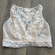 SOMA Peach Blossom MEDIUM Embraceable Signature Lace Bralette Unlined EUC