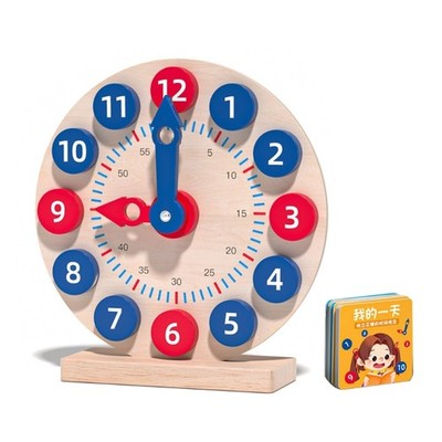 Telling Time Teaching Clock with Movable Hands for Classroom Teaching Aids