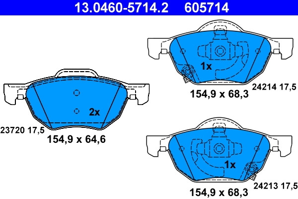 Plaquettes de frein ATE 13.0460-5714.2 pour berline OE 45022-SEA