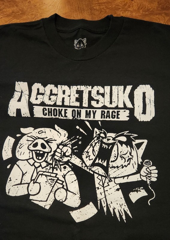 Aggretsuko Den of Rage M Choke On My Rage t-shirt Sanrio Director Ton