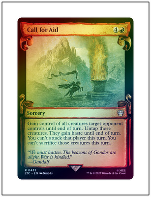 1x Call for Aid, Showcase Scroll Foil, LOTR, Magic MTG NM