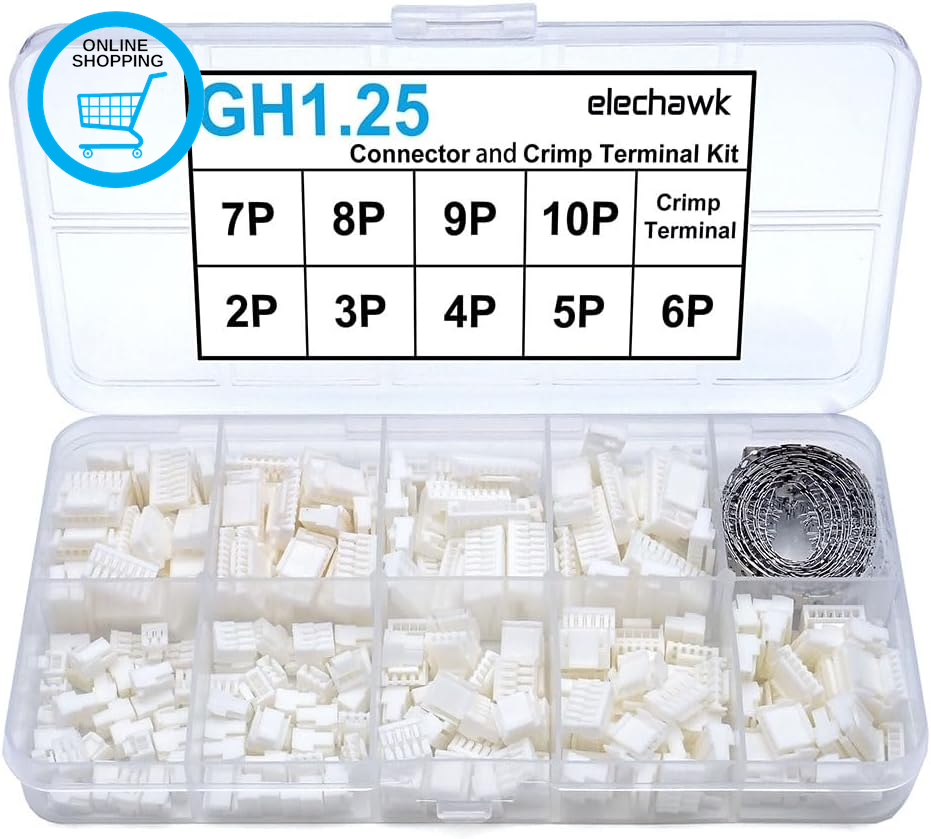GH1.25 Connectors and Crimp Terminal Kit Compatible with JST GH Connectors Plugs
