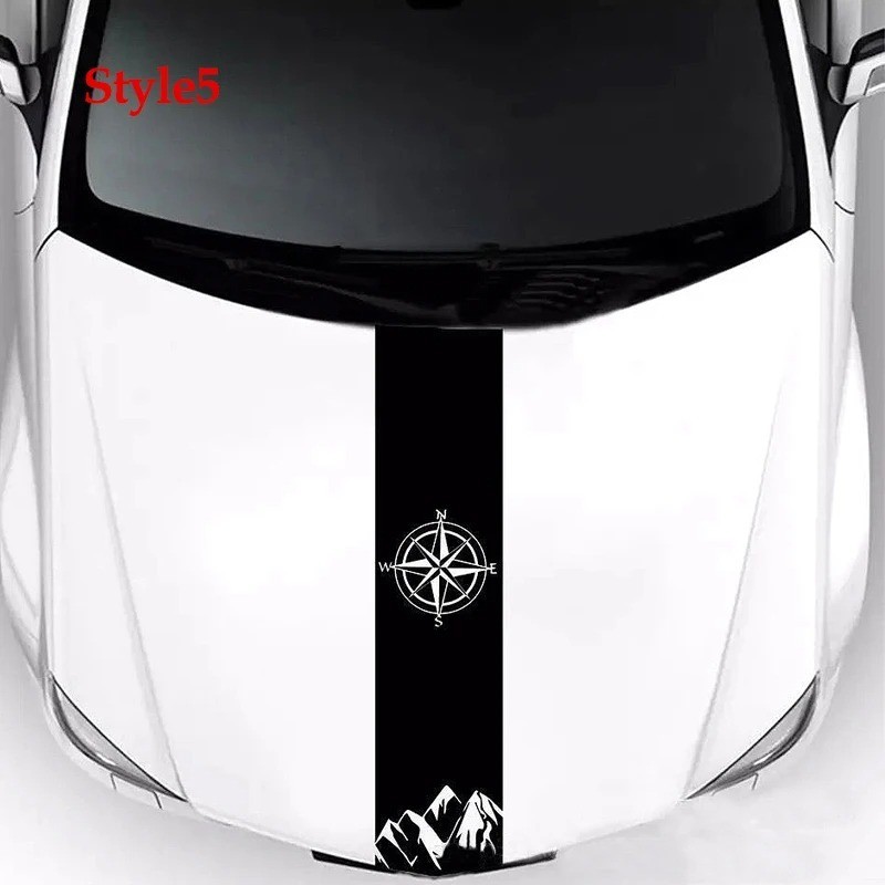 Bonned Car Sticker Car Hood Stripe Decal Vinyl Sticker Auto Body Racing Style Exterior ...