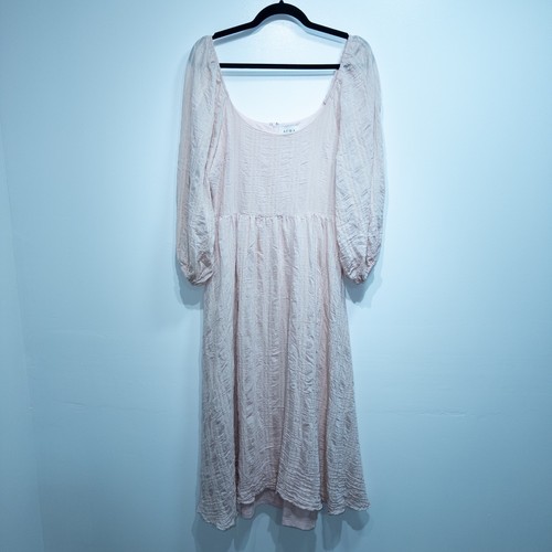 Aura The Label Pale Pink Cottagecore Midi Dress Large