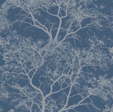 Holden Decor Whispering Trees Blue Sparkle Glitter Forest  Wallpaper 65402