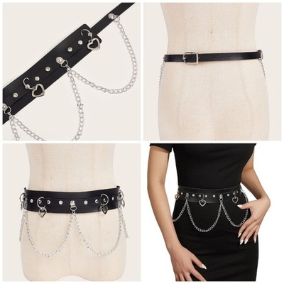 Durable and Comfortable Wide Waist Strap with Metal Chain for Dress or Coat