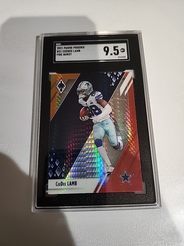 2021 Panini Phoenix Fire Burst Ceedee Lamb Rookie Card #31 SGC 9.5 - Picture 1 of 2