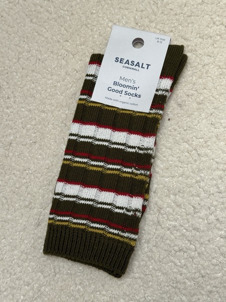 Seasalt Cornwall Men’s Organic Cotton Socks Multi-Coloured UK Size 8-12 New