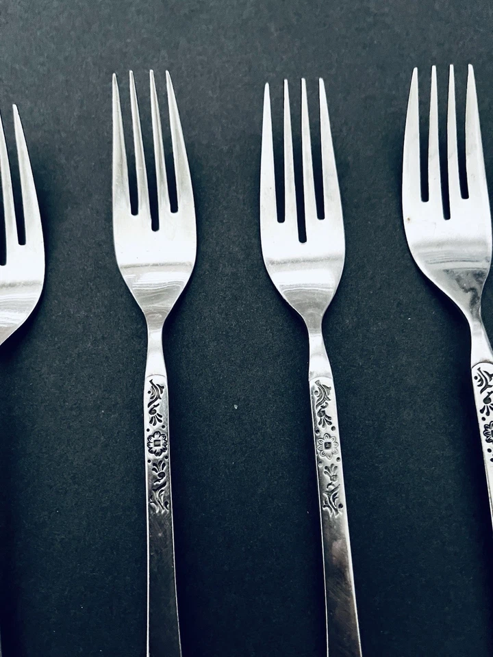 Juego de cubiertos EKCO Eterna acero inoxidable 7 tenedores de postre para ensaladas cantina de colección Foto 2 de 4