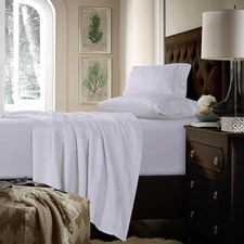 Luxury 750 Thread Count California King Bed Sheet Set, White, Deep Pocket
