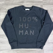 Women's Everlane 100 Human Crewneck Pullover Sweatshirt Black sz S