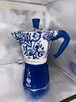Bialetti Dolce & Gabbana Blu Mediterranean Moka Express 3 Cup D&G Coffee Pot