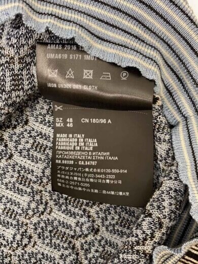 PRADA/Knit sweater (thin)/Size 48/Silk/Black/All-over pattern/UMA619 thumbnail 4