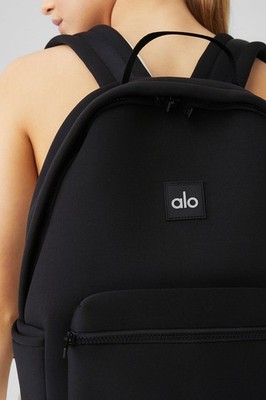 Original Alo Yoga Stow Backpack Black Neoprene with Detachable