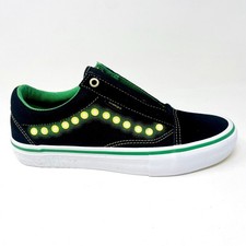 Vans Old Skool Pro (Shake Junt) Negro Blanco Verde Hombres Gamuza Zapatos Tenis