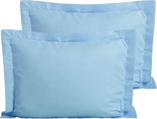 Microfiber Standard Pillow Shams Set of 2, Sky Blue