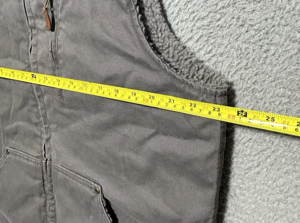 Mens L Cowboy Work Wear Full Zip Sherpa Lined Denim Vest Western Ranch - Image 4 of 4