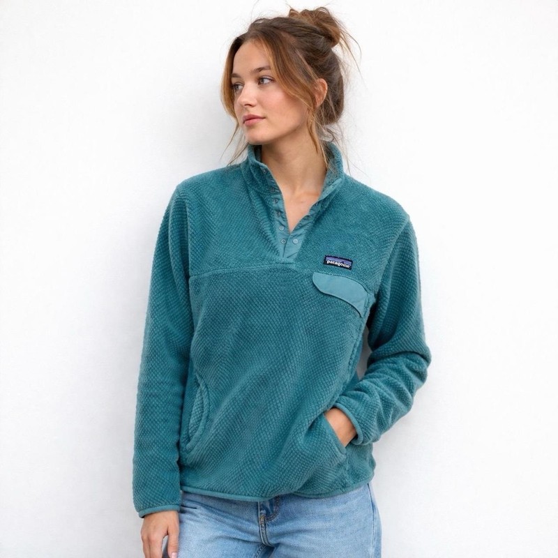 Patagonia Re-Tool Snap-T Fleece Pullover Teal Jacket Women's Size Small S