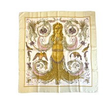 Authentic HERMES Paris Silk Scarf Carre 90 'Ceres' Fr Faconnet Vintage 85x89cm
