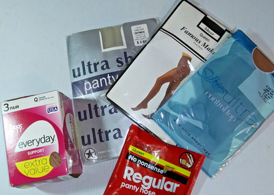 Pantyhose 7 Pair Queen & Large Nylon L'eggs Silkies Most Nude Color