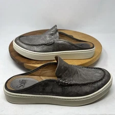 Sofft Womens Somers Mule Slide Clog Silver Metallic Leather - Size 9 M