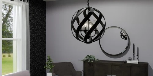 Quoizel BMS2820 Blacksmith 4 Light 20"W Multi Light Pendant - Black - Picture 2 of 12