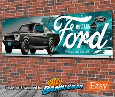 Ford Mustang 1968 Bullitt Banner f&uuml;r Garage, Werkstatt, Showroom