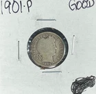1901 BARBER SILVER DIME ~GOOD  ~NICE COIN~ 90% SILVER
