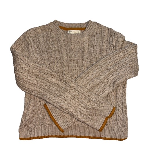 Designer Cynthia Rowley Large 10-12 Girls Tan/Beige Cable Knit Cotton Sweater - Picture 7 of 7