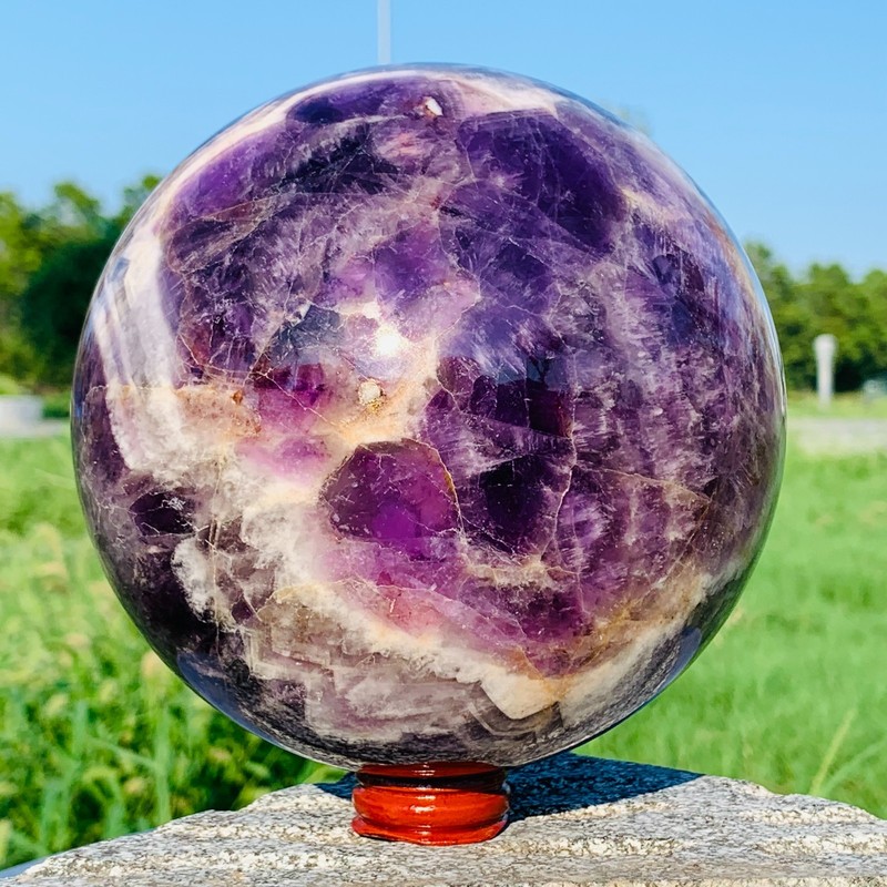 7.04LB Natural Dreamy Amethyst ball Quartz crystal Sphere Crystal Reiki Healing