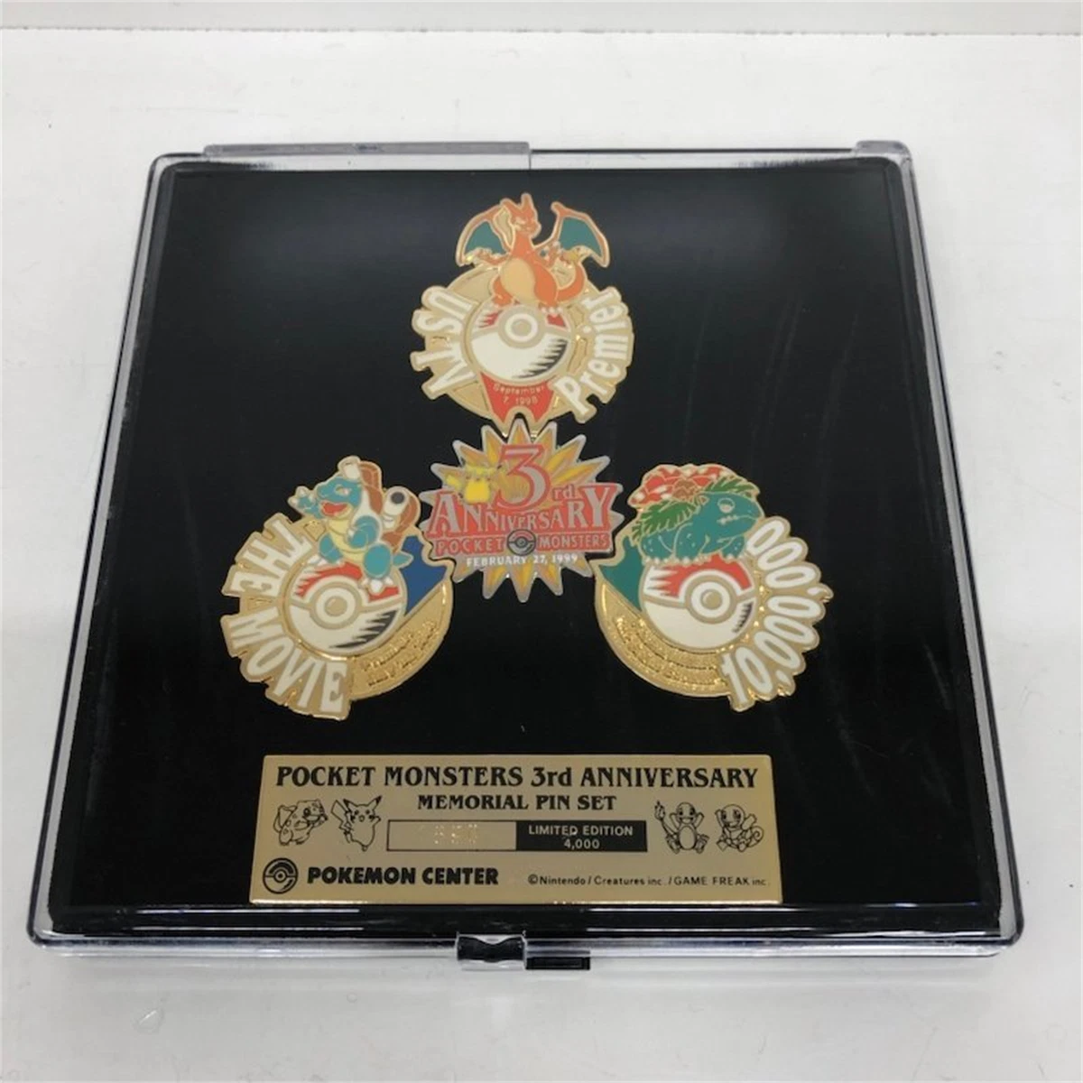 Pocket Monster Pokemon 3rd Anniversary Memorial Pin Badge Set Limited Edition