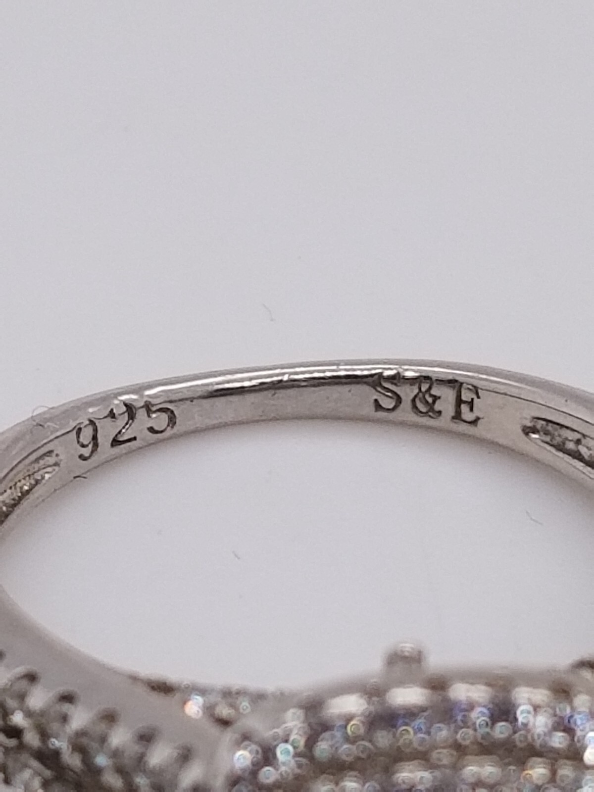 S&E Sterling Silver CZ Stackable Ring Square Halo… - image 3