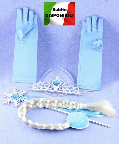 Frozen - Vestiti Carnevale Elsa Set Accessori - Dress up Elsa Costumes  457001 | eBay