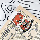 Akita Dog Eating Sushi Bookmark – Kawaii Vinyl Gift for Readers & Dog Lovers
