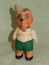 Kleine Puppe Masse Mecki in Trachtenkleidung mit Tiroler Hut um 1930
