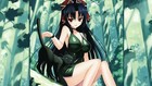 Anime girls long hair cats brunette red eyes animals Playmat Gaming Mat Desk